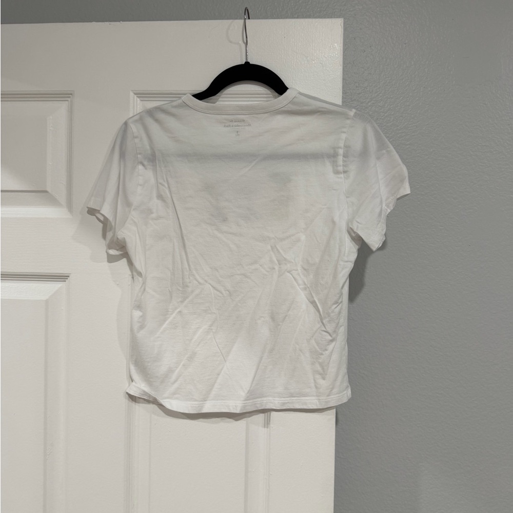 White Graphic Tee with Cocktail Print - Picture 3 of 3